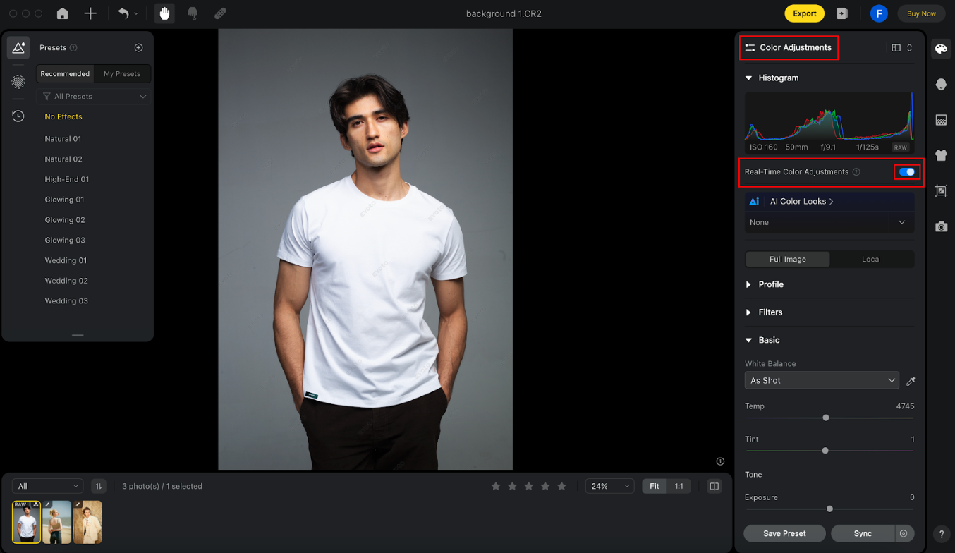 How to use Real-Time Color Adjustments | EVOTO SUPPORT
