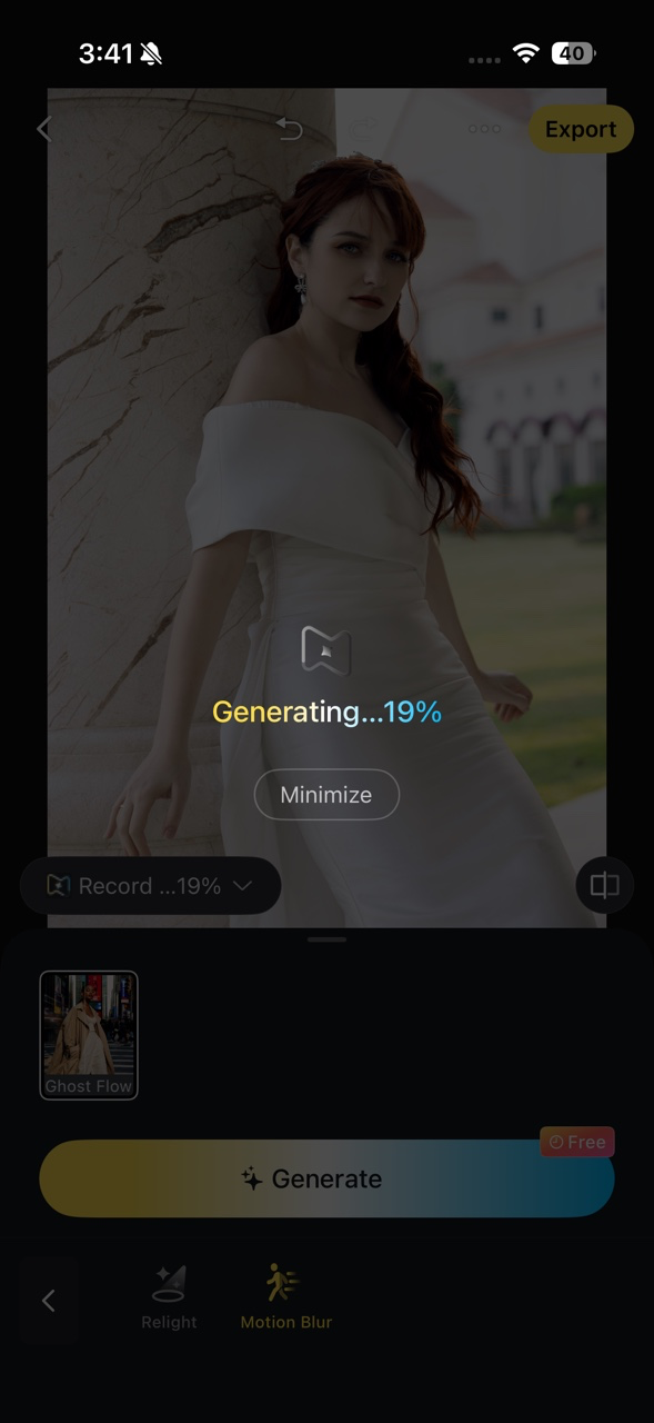 AI Motion Blur generating