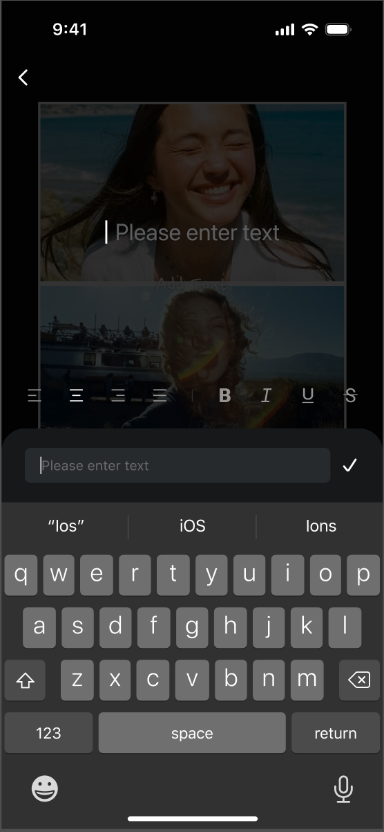 Evoto Mobile text editing controls